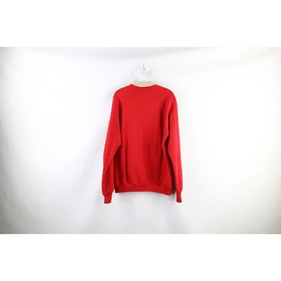 Vintage 90s Streetwear XL Faded Christmas Reindeer Collared Sweatshirt USA - Picture 6 of 8